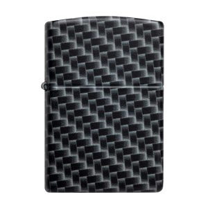 تصویر فندک Zippo مدل White Matte با پوشش مات و طراحی فیبر کربن